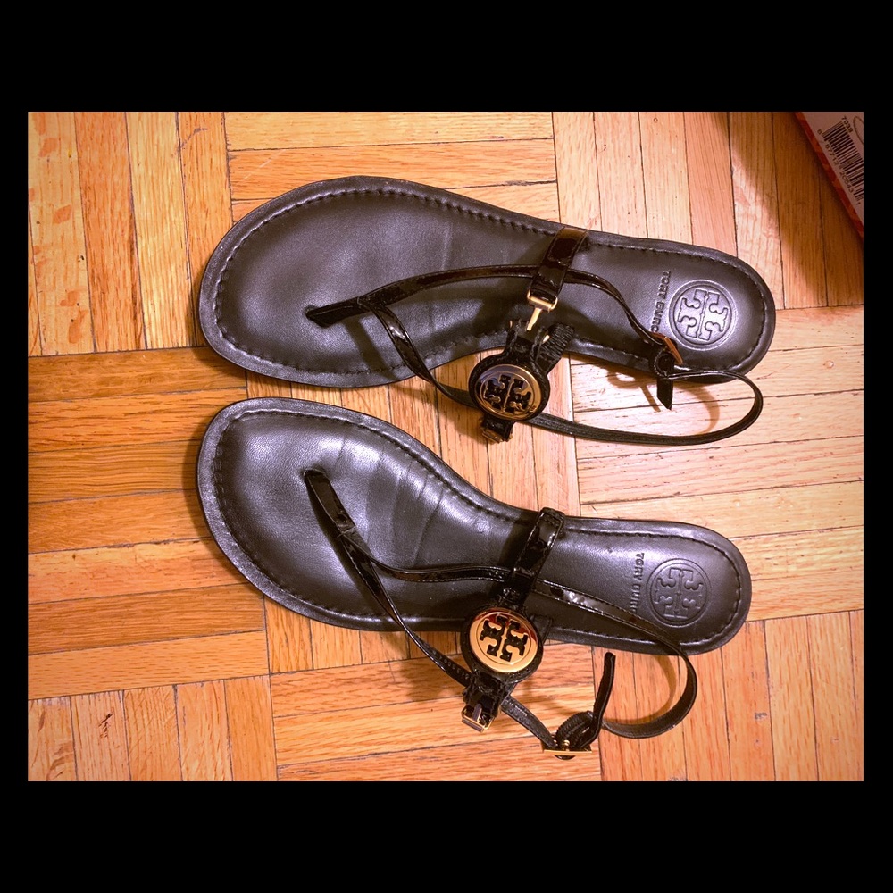 Tory Burch Ali Thong Patent/Calf Leather Size 9